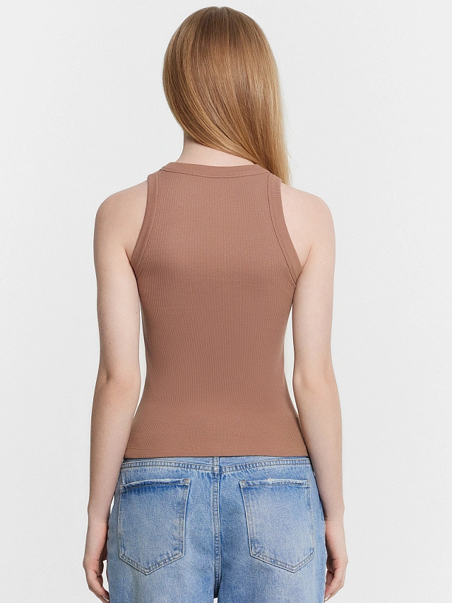 Топ женский коричневый в рубчик - 3