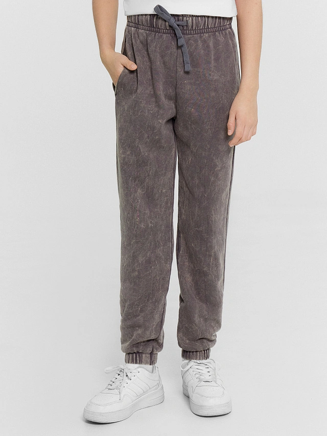 Брюки для мальчиков серые с обработкой эйсид - 3