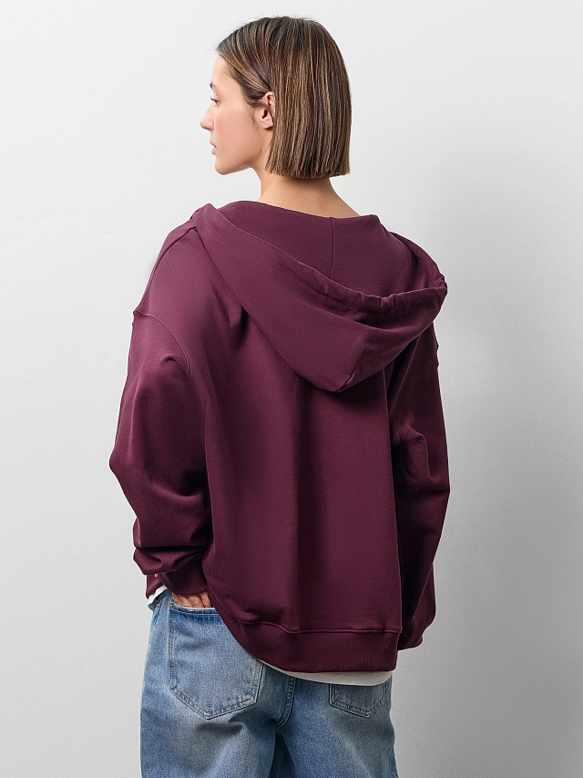 Толстовка женская бордовая - 3