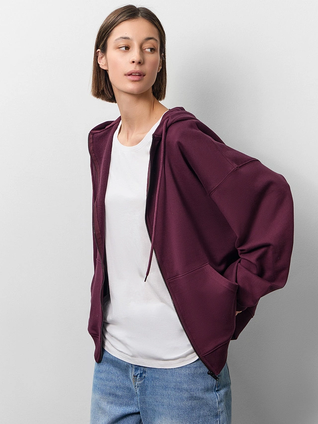 Толстовка женская бордовая - 4