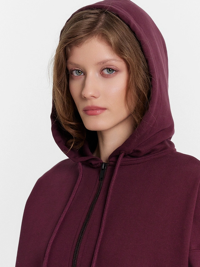 Толстовка женская бордовая - 9