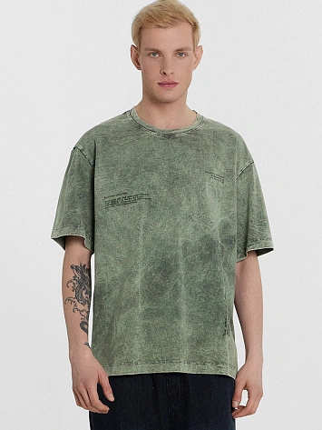 Футболка мужская серая с обработкой эйсид