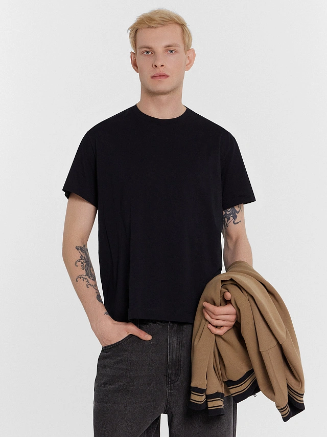 Футболка мужская черная - 5