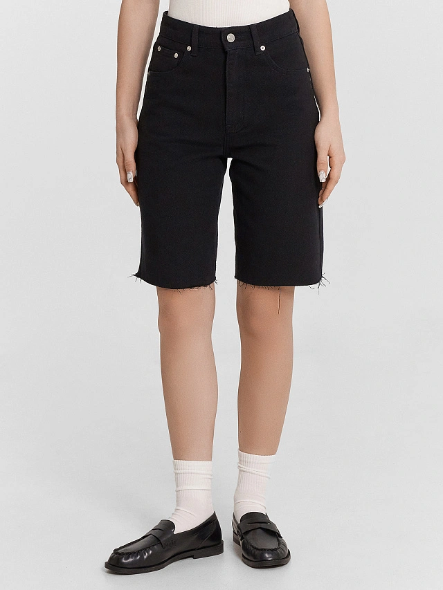 Шорты женские джинсовые черные - 3