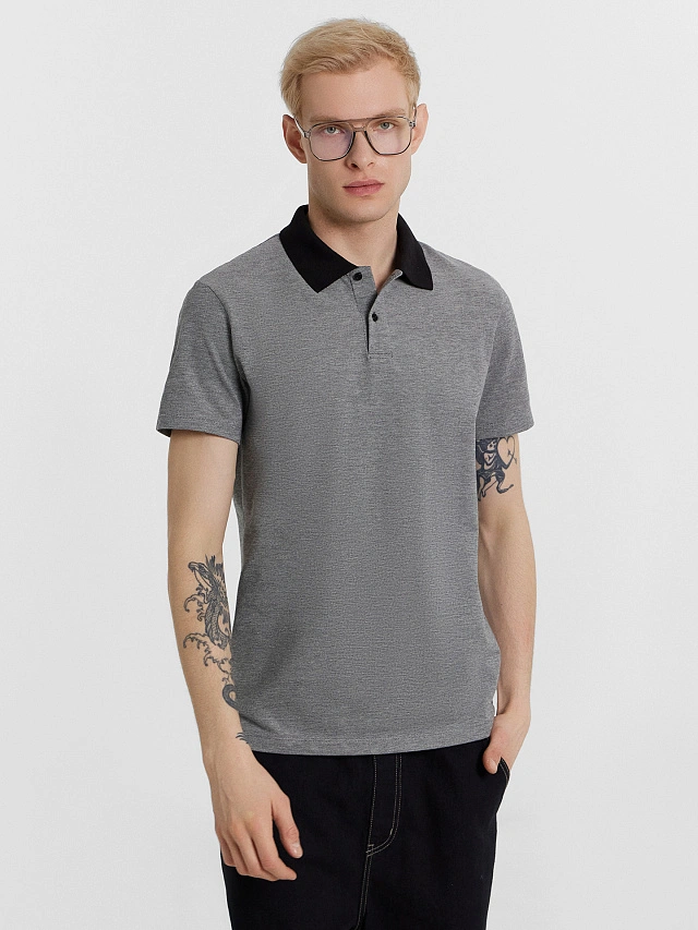 Поло мужское серое - 5