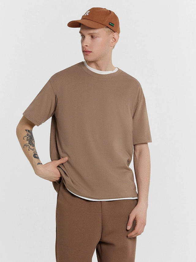 Футболка мужская бежевая - 5