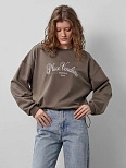 Свитшот женский коричневый с вышивкой "Place Vendome"