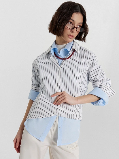 картинка Рубашка женская в полоску  от магазина стильной одежды Mark Formelle