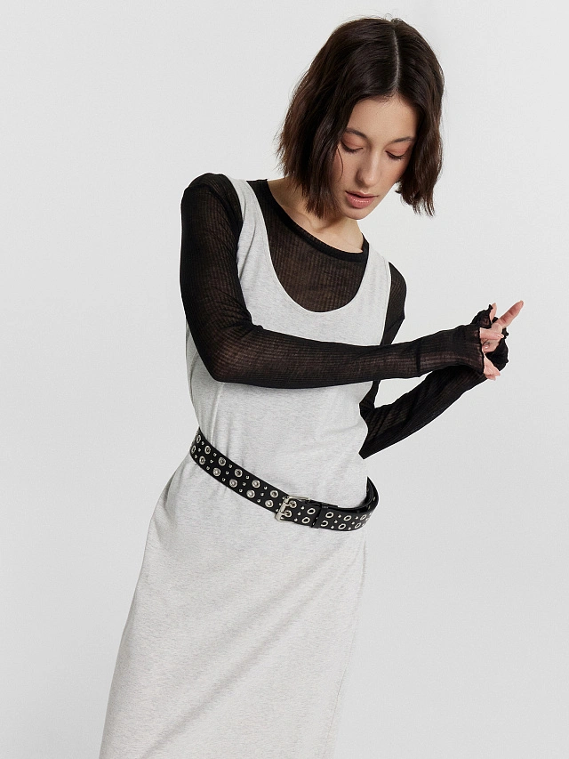 Платье женское серое - 8