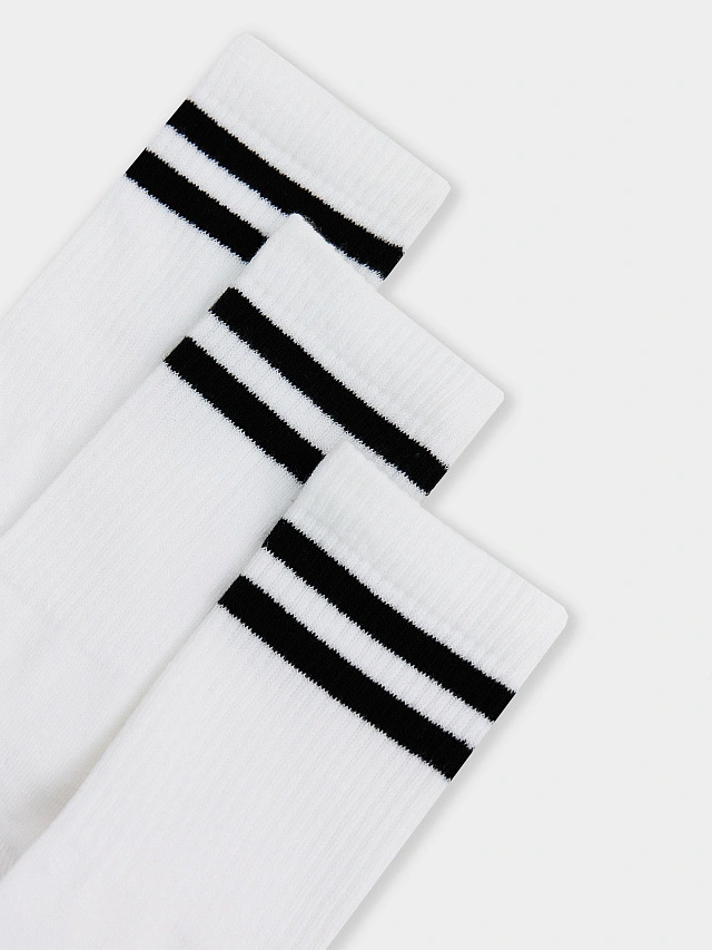 Носки женские белые высокие в наборе, 3 пары - 6