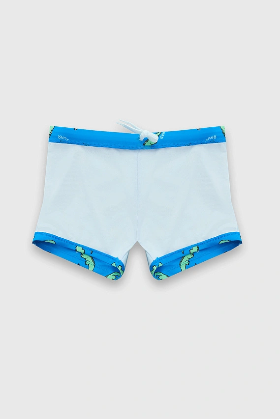 Трусы купальные для мальчиков синие с принтом "крокодилы" - 8