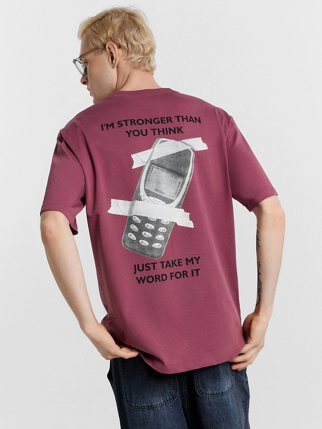 Футболка мужская с принтом и надписью "I'm stronger than you think" - 6