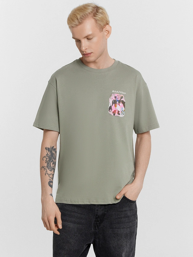 Футболка мужская серая с принтом из коллекции "#artuwear" - 2
