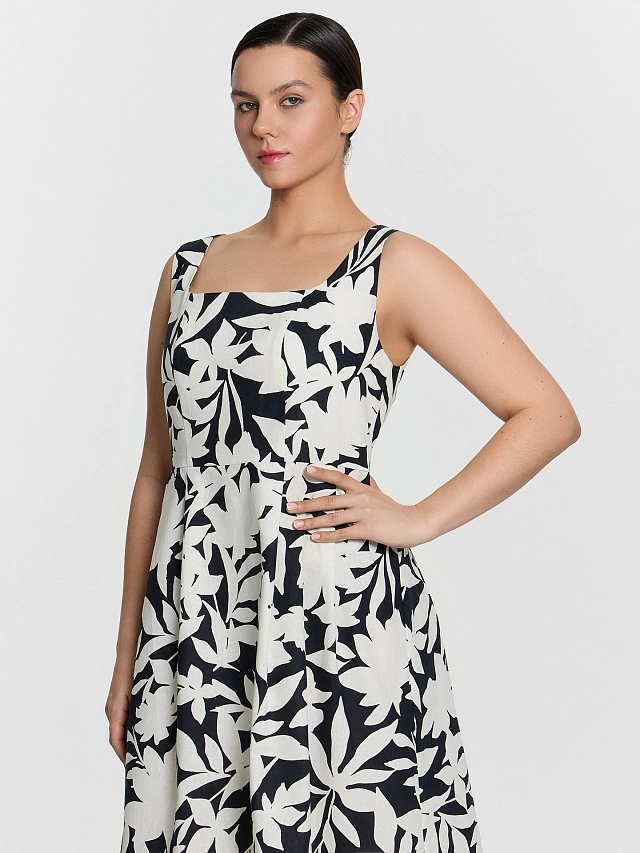 Сарафан женский с цветочным принтом - 5