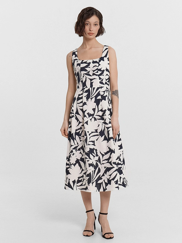 Сарафан женский с цветочным принтом - 2