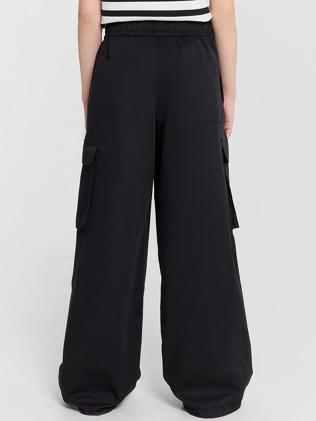 Брюк карго для девочек черные - 4
