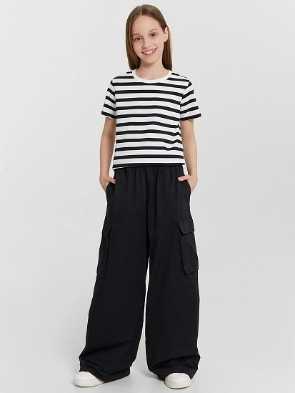 картинка Брюк карго для девочек черные от известного бренда одежды для девочек Mark Formelle