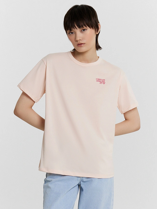 Футболка женская розовая с принтом "Lemonade" - 3