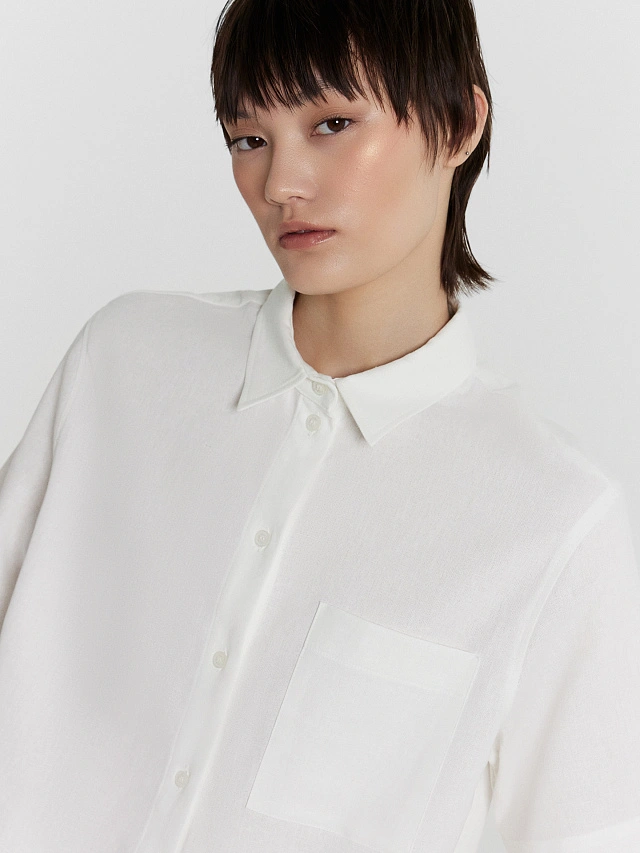 Рубашка женская белая - 5