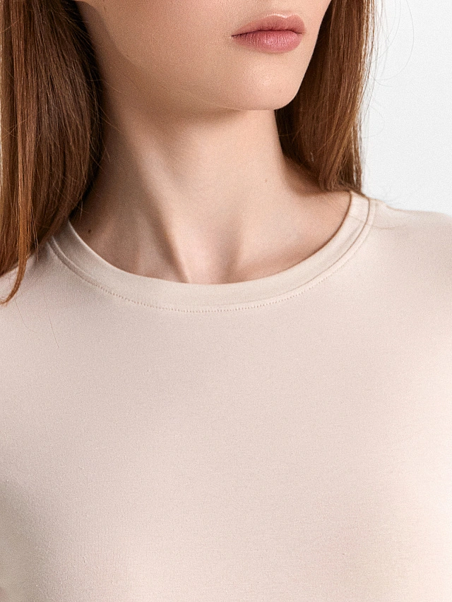 Футболка женская бежевая - 3