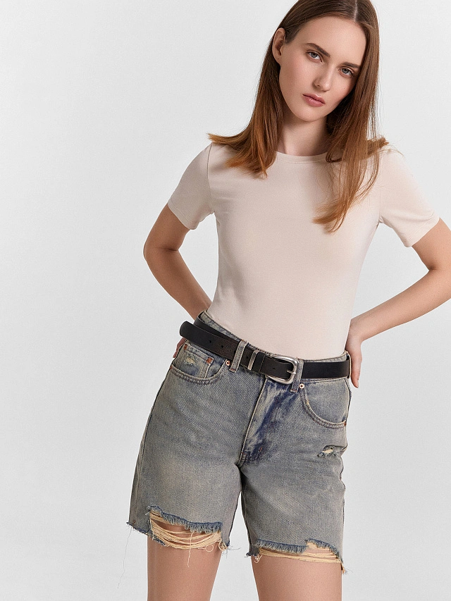 Футболка женская бежевая - 4