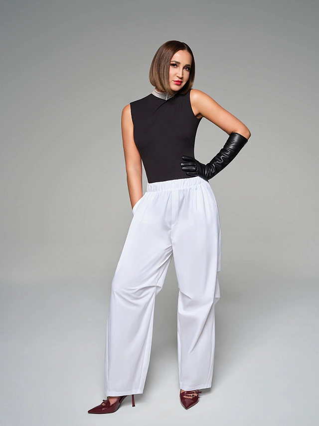 Брюки Mark Formelle x Ольга Бузова белые - 2