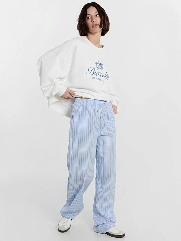 Брюки женские голубые в полоску