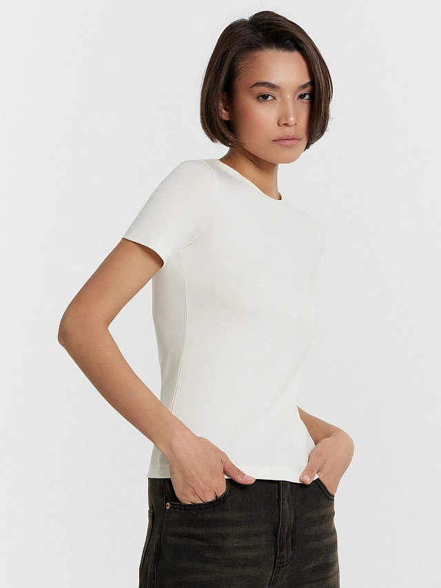 Футболка женская молочная - 6