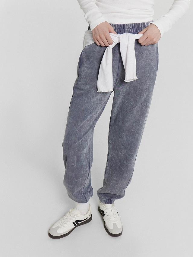 Брюки женские серые с обработкой эйсид - 5