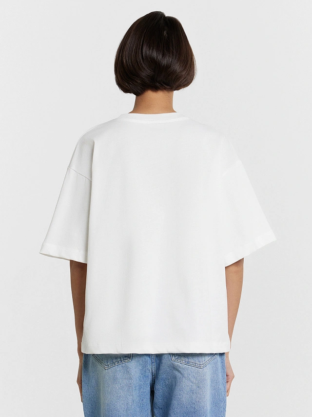 Футболка женская белая с принтом и надписью "Люблю вас, мои хорошие" - 2