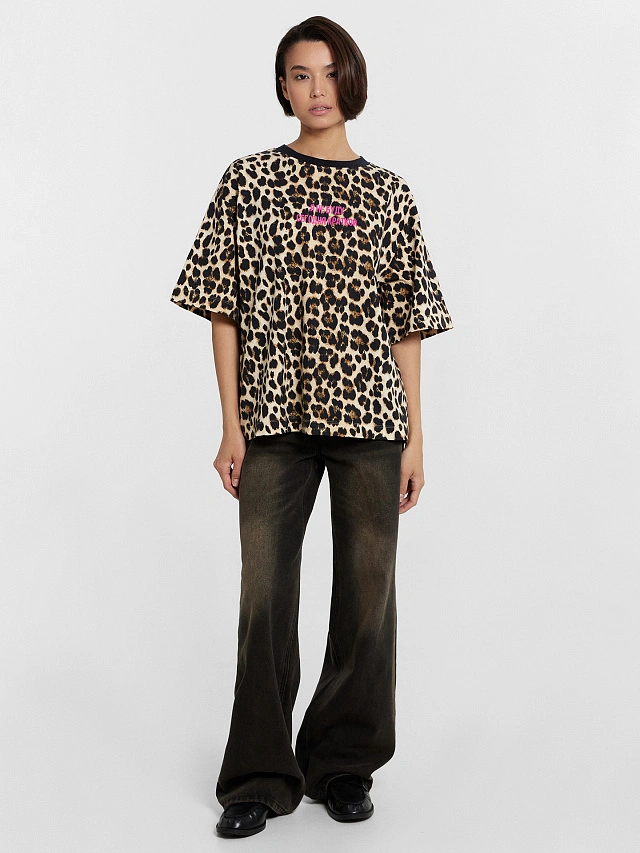 Футболка женская леопардовая с надписью "Я не буду сегодня краткой" - 3