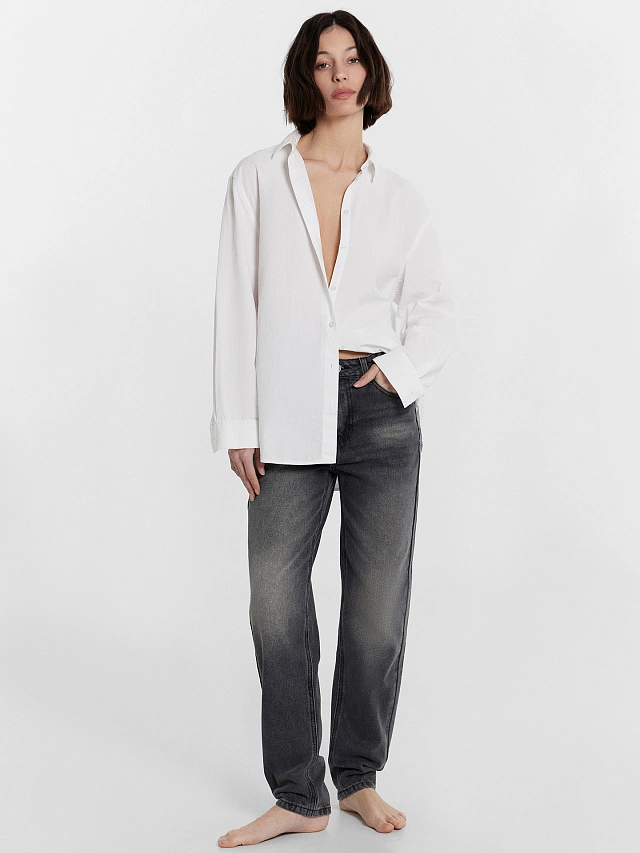 Джинсы женские Mom fit серые - 2