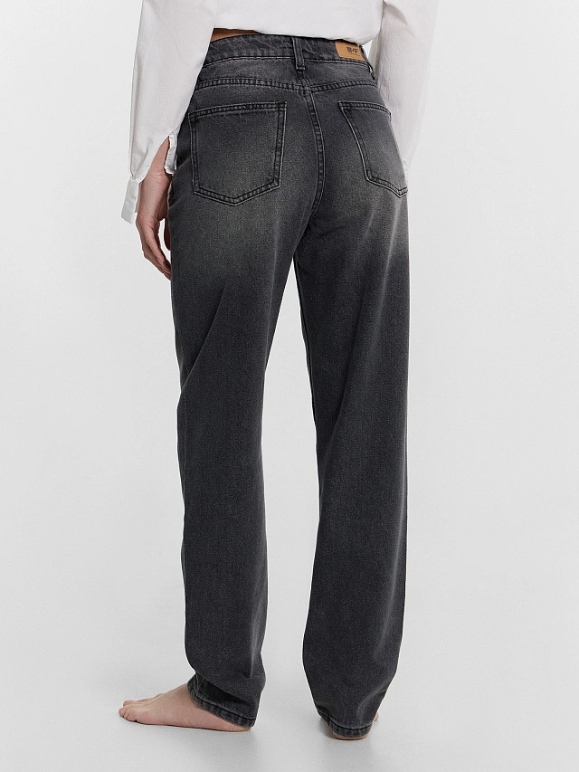 Джинсы женские Mom fit серые - 3