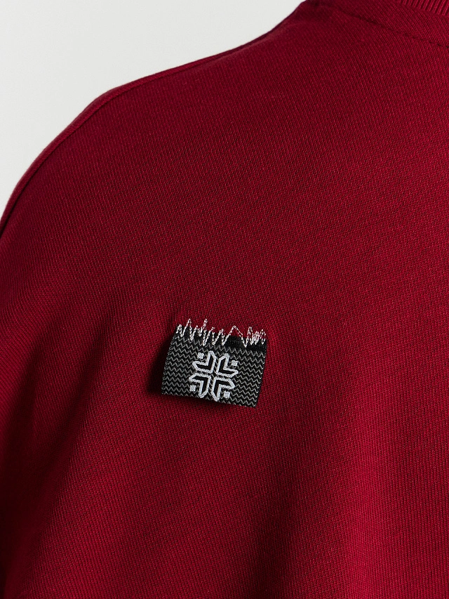 Футболка женская бордовая с принтом и надписью "падымайся вышэй за хмары" - 7