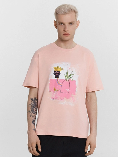 картинка Футболка мужская розовая с принтом от магазина мужской одежды Mark Formelle