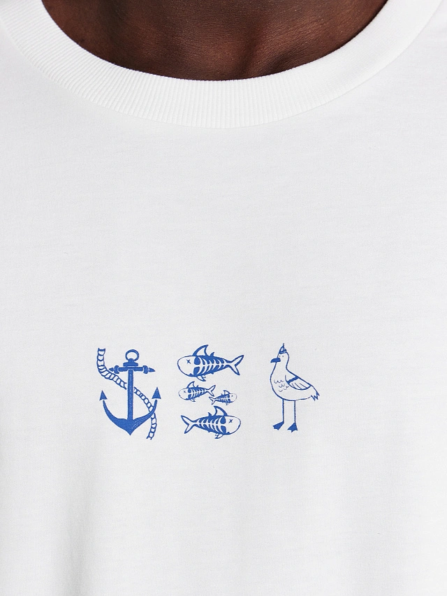 Футболка мужская белая с принтом - 4