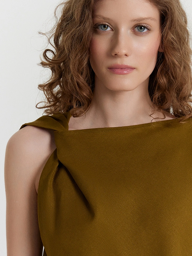 Блузка женская хаки - 5