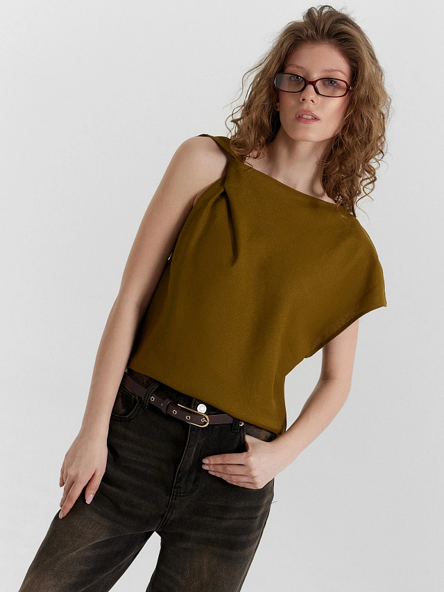 Блузка женская хаки - 6