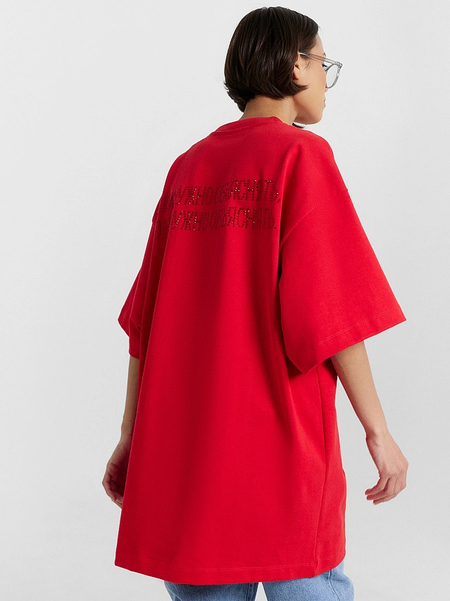 Футболка женская красная с надписью "Если нужно объяснять, то не нужно объяснять" - 6