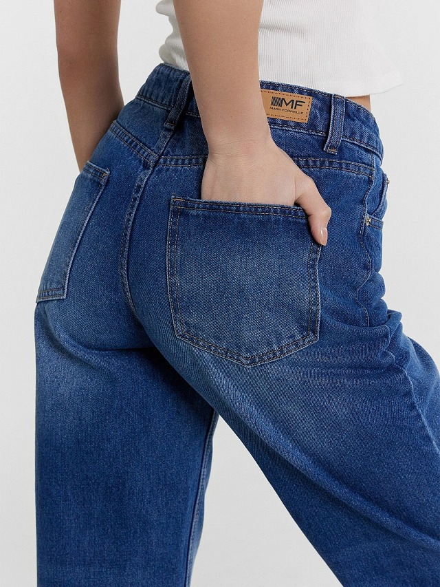 Джинсы женские Mom fit синие - 6