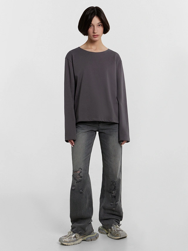 Джемпер женский серый - 3