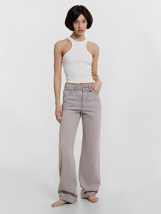 Джинсы женские прямые голубые - 3