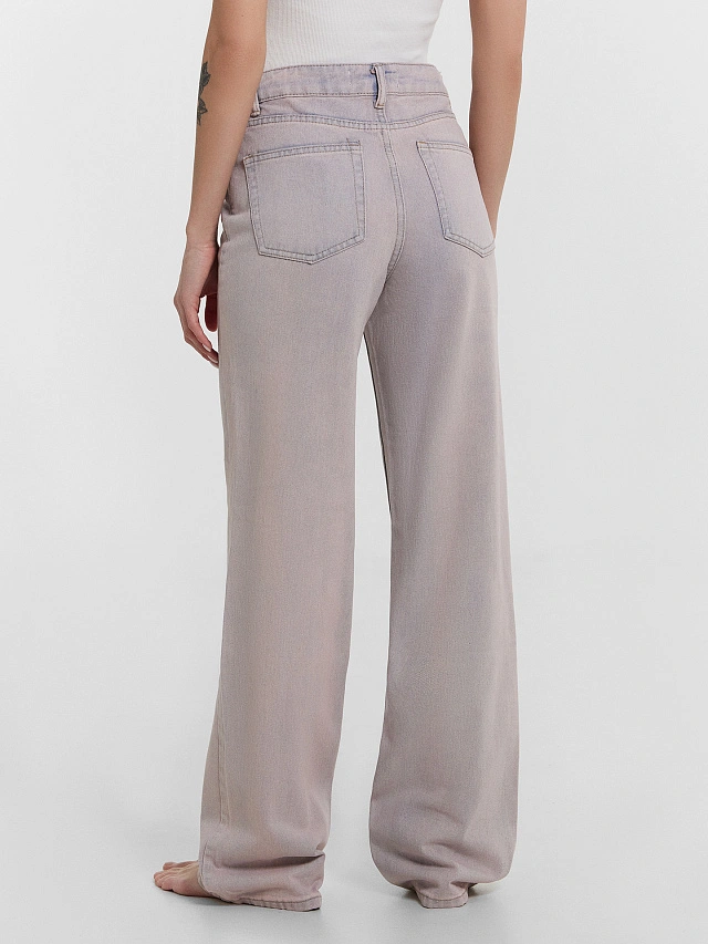 Джинсы женские прямые голубые - 4