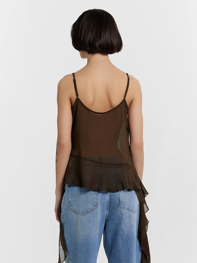 Топ женский полупрозрачный коричневый - 2