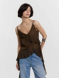 Топ женский полупрозрачный коричневый