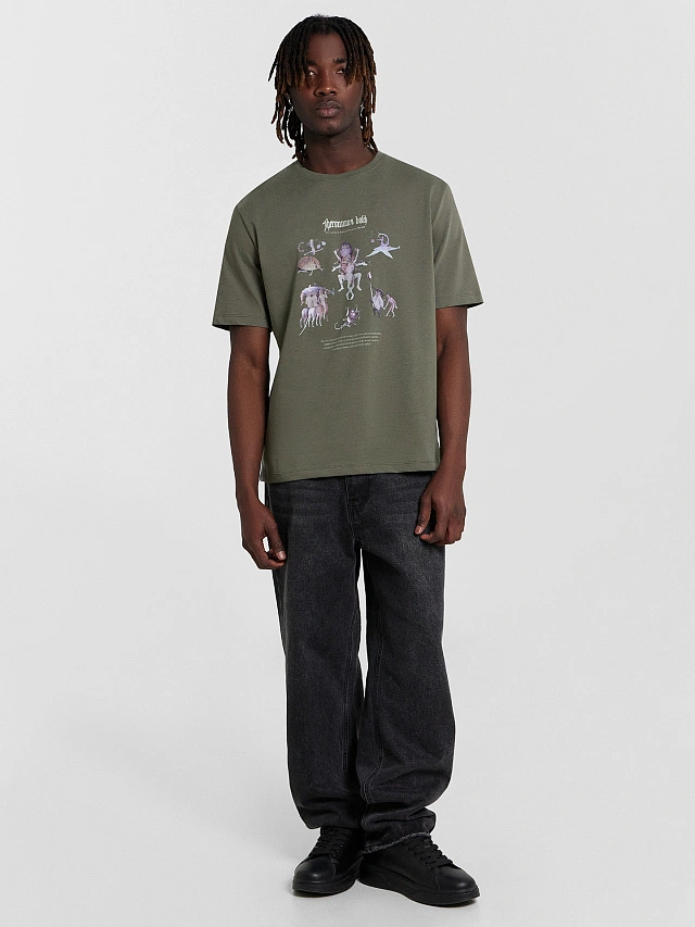 Футболка мужская зеленая с принтом - 3