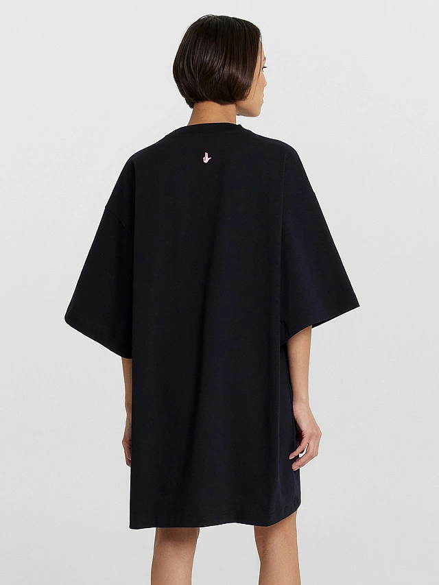 Футболка женская черная с надписью из страз "Твои слова - водица" - 2