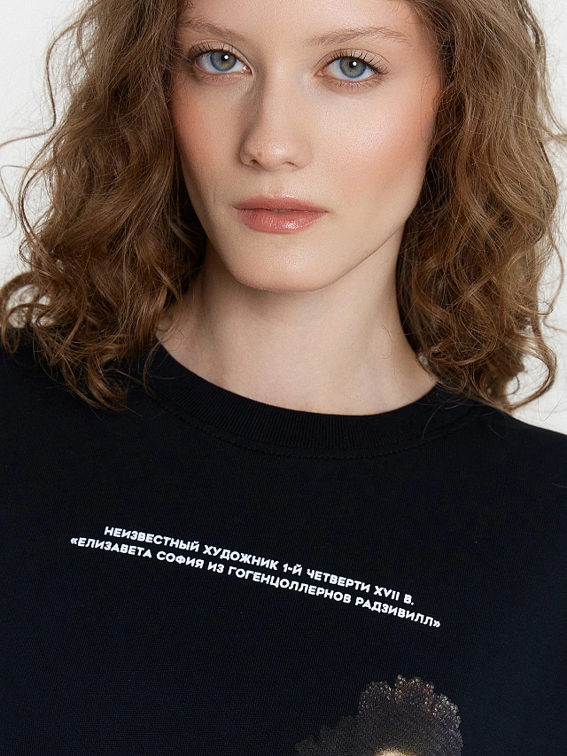 Футболка женская черная с принтом "Елизавета София из Гогенцоллернов Радзивилл" - 4