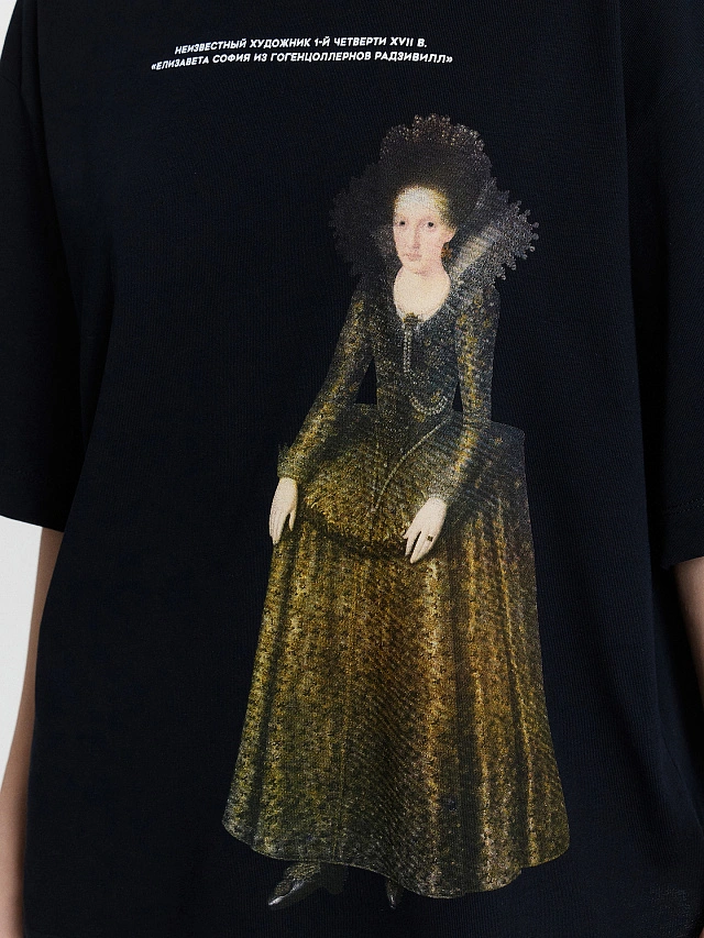 Футболка женская черная с принтом "Елизавета София из Гогенцоллернов Радзивилл" - 5