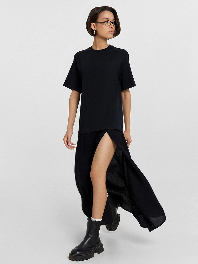 Платье миди женское черное - 6